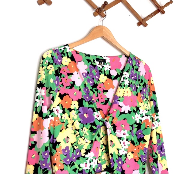 AFRM Indy 70’s Hippie Vibes Neon Garden Floral Cut-Out Bodysuit - Picture 4 of 12